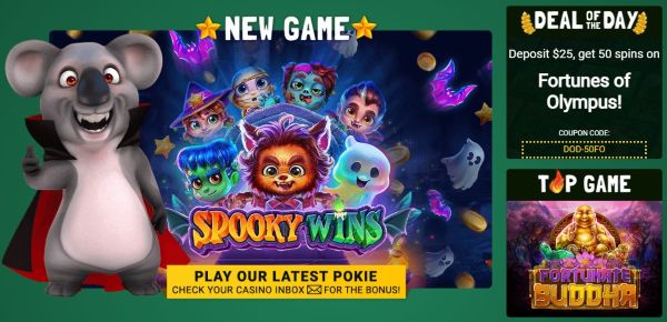 Screenshot of the Fair Go Casino lobby showing various pokie game thumbnails